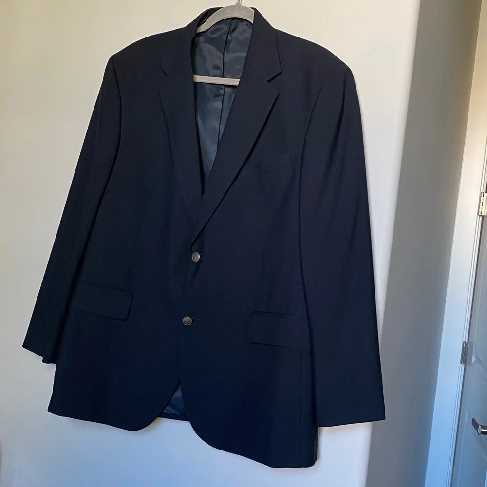 Dockers Mens Navy Blue Wool Blend Blazer Sport Coat size 44R